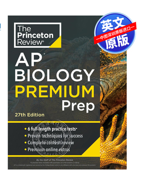 英文原版 普林斯顿评论AP生物学高级预科 第27版 6次实践测试+策略与技巧 Princeton Review AP Biology Premium Prep大学教材