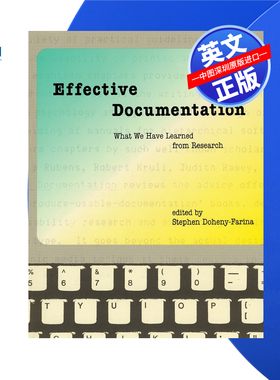 【预售 按需印刷】有效文档:我们从研究中学到的东西 Effective Documentation 进口英文正版书籍