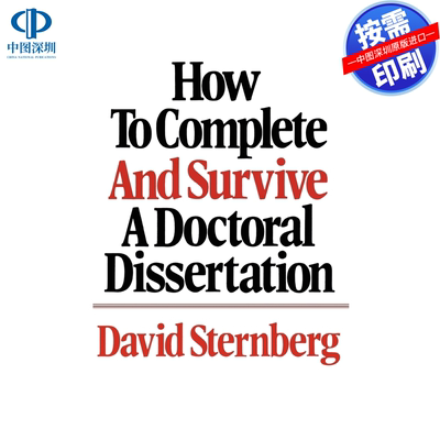 预售 按需印刷 英文原版 如何完成并生存博士论文 How to Complete and Survive a Doctoral Dissertation 进口书籍正版