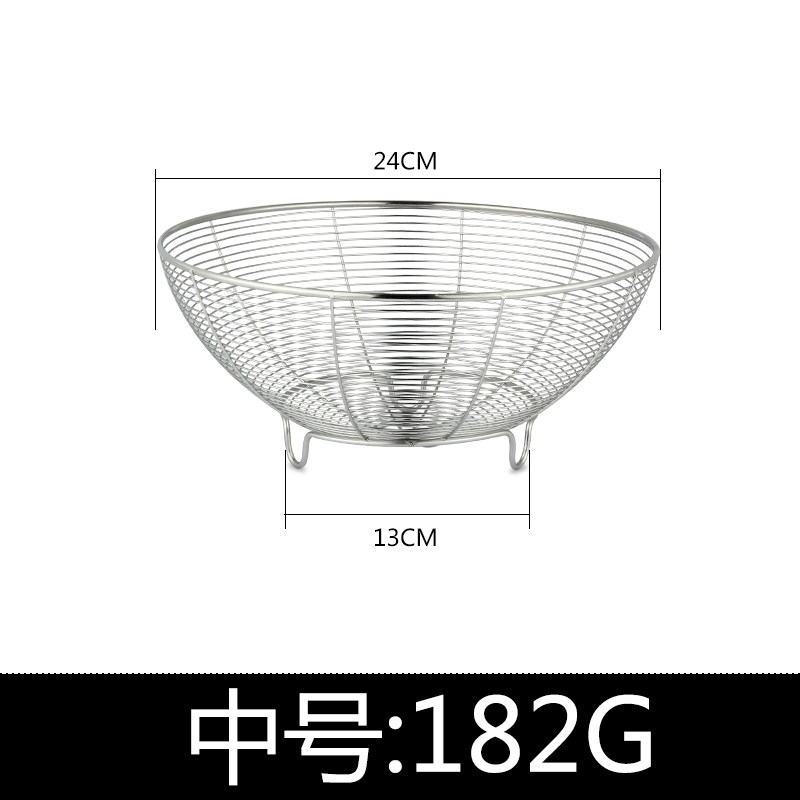 厨房不锈钢水果篮水果盘洗菜盆果蔬筛子圆形蔬菜篮沥水篮子洗菜筐