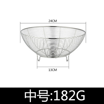 厨房不锈钢水果篮水果盘洗菜盆果蔬筛子圆形蔬菜篮沥水篮子洗菜筐