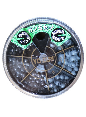 日本YO-ZURI 盒装咬铅 夹铅 微铅 开口铅 海钓矶钓筏钓超软纯铅