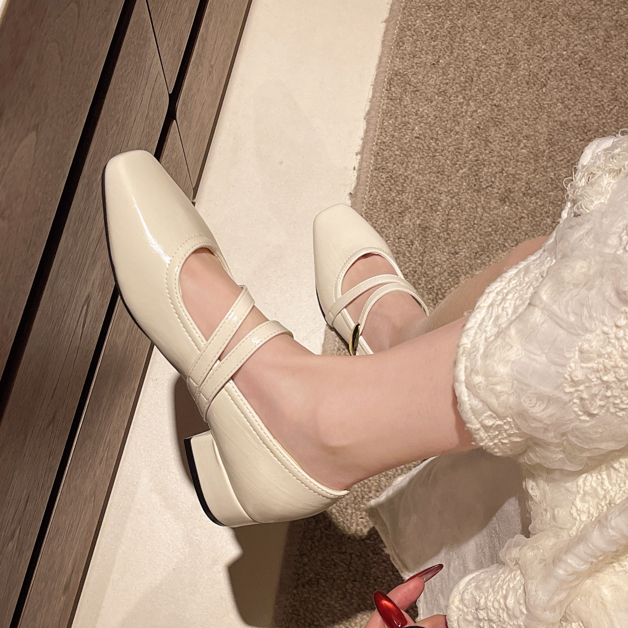 黑色韩版玛丽珍女鞋2026新款春季百搭低跟鞋方头粗跟时尚单鞋皮鞋,女鞋,玛丽珍鞋,淘宝优惠券,粉丝福利购,淘宝优惠卷