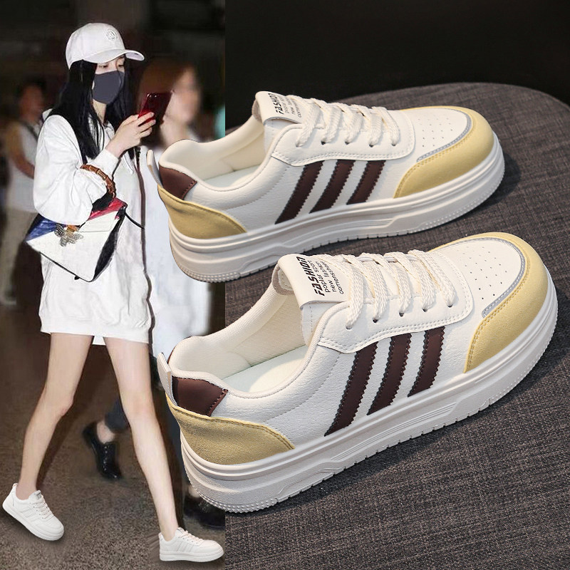 小众原创板鞋女2025新款秋季韩系小白鞋通勤百搭运动鞋厚底面包鞋