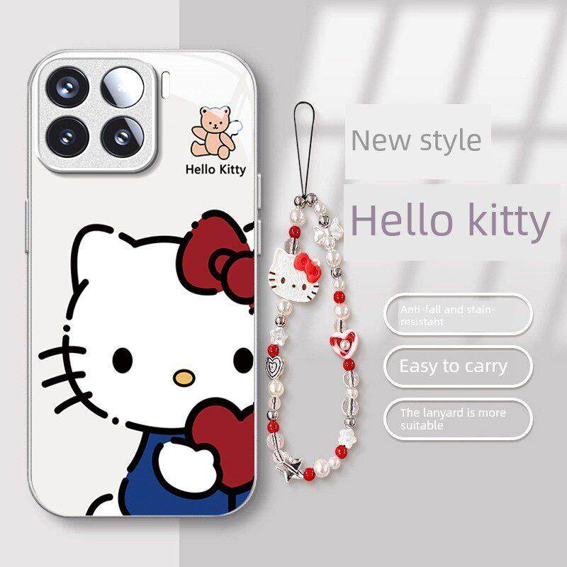 适合小米15手机壳15Spro Hello Kitty猫14Ultra新少女心13Pro高端感带挂绳12X全包防摔玻璃壳Miui个性化创意1