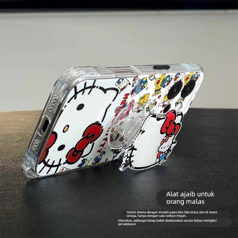 适用一加13T手机壳蝴蝶结KT猫1+13可爱卡通12高级感11四角挂绳壳OnePlus女新款一加ACE3Pro全包防摔ace2v软壳