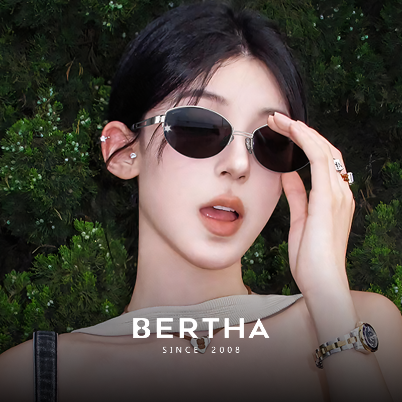 2025新款老钱复古猫眼墨镜女金属