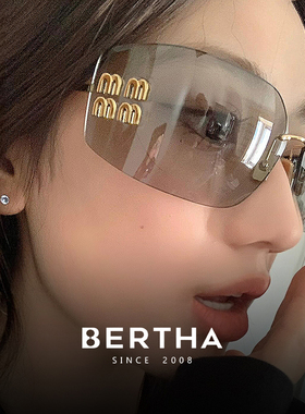 【BERTHA】复古墨镜女高级感2025年百搭无框太阳镜防紫外线UV400