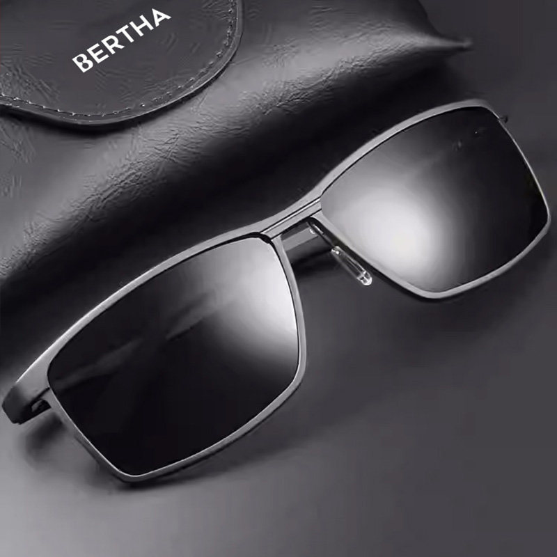 Bertha新款偏光太阳镜男司机驾驶墨镜开车变色钓鱼眼镜男士个性潮