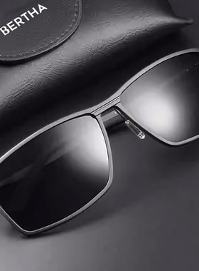 Bertha新款偏光太阳镜男司机驾驶墨镜开车变色钓鱼眼镜男士个性潮