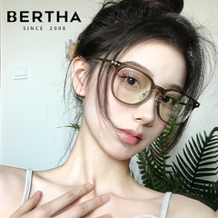 冷茶色眼镜近视女可配度数超轻防蓝光素颜大框眼睛架方圆脸bertha