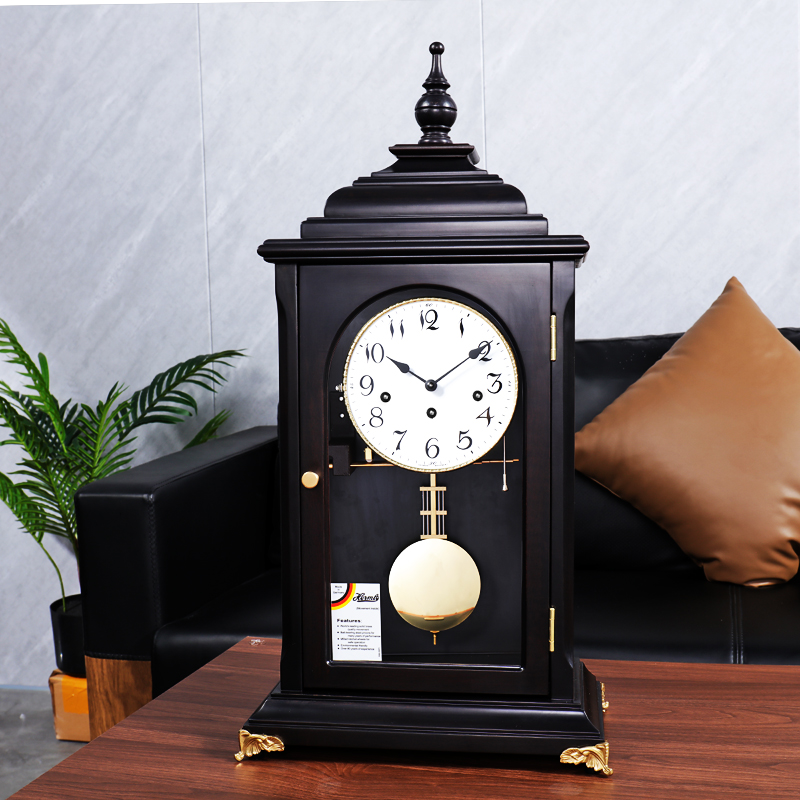 汉时座钟家用欧式德国机芯机械报时高端台钟大红酸枝实木座钟2302