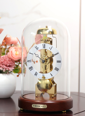 汉时座钟表客厅博古架装饰机械报时坐钟德国机芯桌台柜时钟HD205