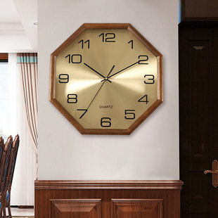 传统壁挂时钟家用复古八卦钟表HW9022 新中式 八角挂钟客厅2024新款