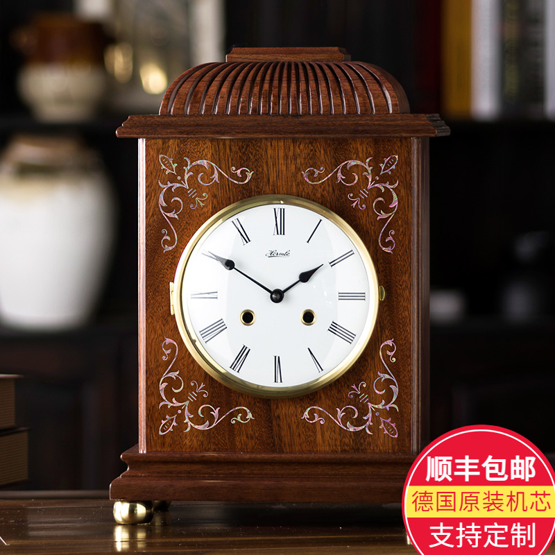 中堂装饰实木德国机芯报时台钟