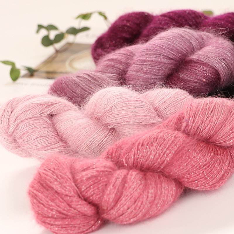 仙女家同色系手染亮片亮丝真丝马海毛毛线团手工编织细线柔软,服饰配件/皮带/帽子/围巾,毛线,淘宝优惠券,粉丝福利购,淘宝优惠卷