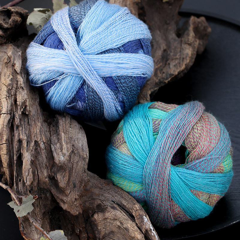 1050米长段染毛线无捻纱DIY线