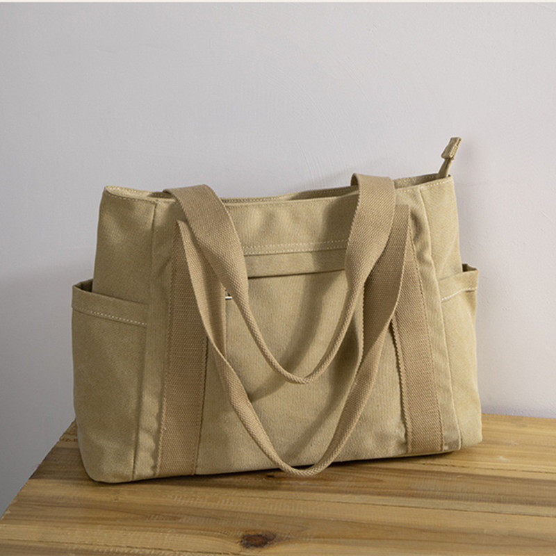 通勤大容量帆布包女2025新款时尚上班托特包手提单肩休闲手提包包