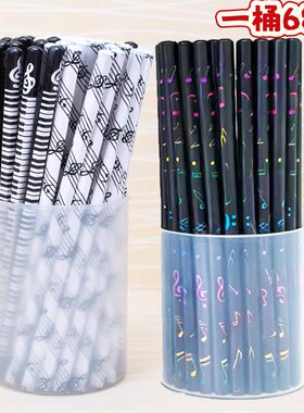 音符学生钢琴键盘文具六角形铅笔