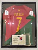 含球衣 裱收藏 C罗葡萄牙印签名球衣装 球衣装 生日礼物 裱相框