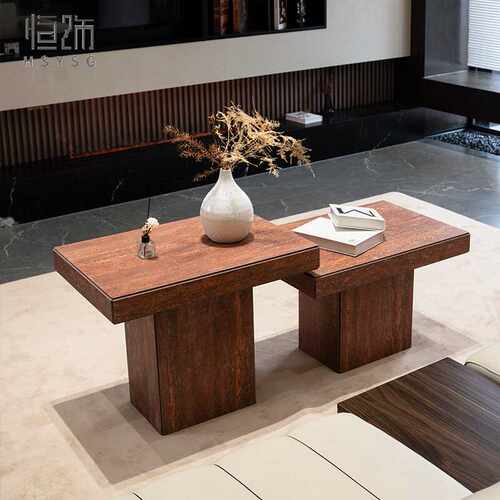 茶几设计师侘寂风岩板小户型