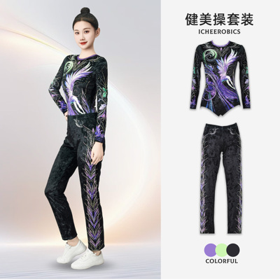 2025新款大众健美操服装艺考服定制有氧踏板服竞技比赛训练服女款