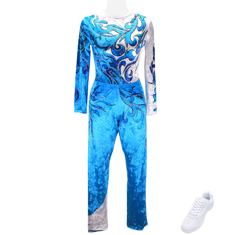订制男女款有氧舞蹈比赛服健美操服装大众健身操服装健身操服装