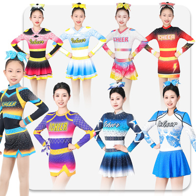 花球啦啦操比赛服装儿童专业啦啦队训练套装拉拉队表演演出服装女