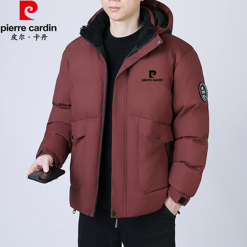 皮尔卡丹冬季新款棉服男百搭帅气可脱卸帽棉衣男宽松加厚保暖外套