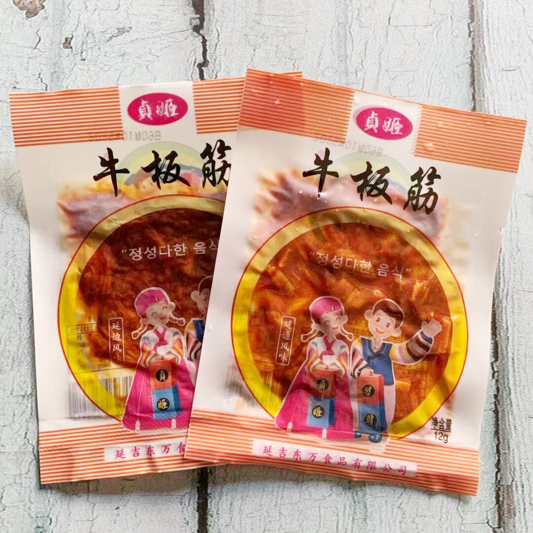 延边牛板筋贞姬牛板筋延吉朝鲜族小菜啤酒菜油炸干牛筋丝食品零食