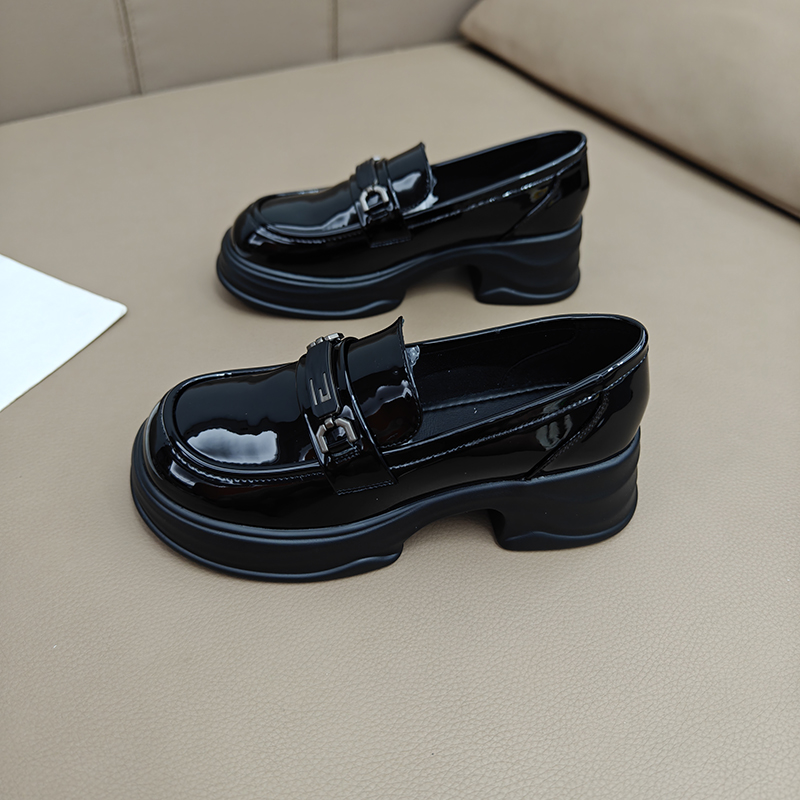 厚底乐福鞋英伦风松糕皮鞋女单鞋