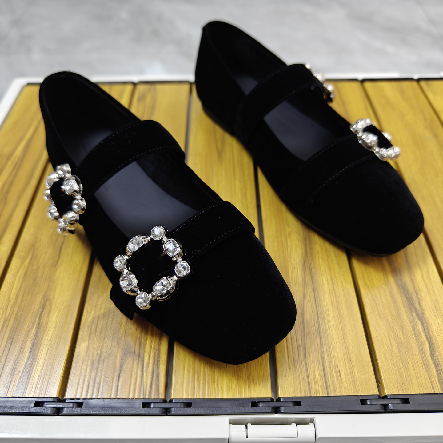 小方头水钻玛丽珍鞋女2026新款气质单鞋百搭毛呢黑色低跟时尚女鞋,女鞋,浅口单鞋,淘宝优惠券,粉丝福利购,淘宝优惠卷