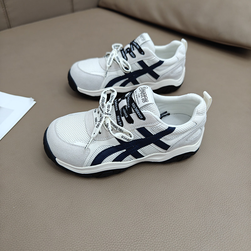 超火休闲运动鞋韩版2025新款女鞋百搭爆款系带拼色时尚潮流阿甘鞋