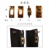 饰品鞋 网红骑士靴后拉链鞋 扣配件古金色高筒靴装 子配饰金属扣