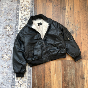 WHOA HA复古飞行员夹克ma1防风拉链廓形boxy皮衣外套男女