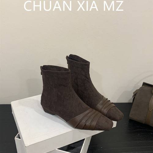 羊皮版~低跟时装靴欧美简