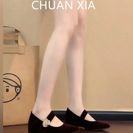 羊皮版~复古金属扣绒面单鞋女法式仙女风玛丽珍鞋内增高软底瓢鞋,女鞋,浅口单鞋,淘宝优惠券,粉丝福利购,淘宝优惠卷