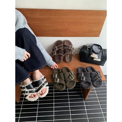 GeGèLV毛毛勃肯拖鞋女
