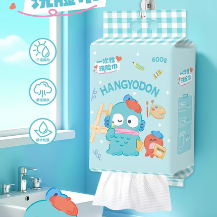 三丽鸥正版Hello Kitty悬挂式洗脸巾一次性干湿两用珍珠纹棉柔巾