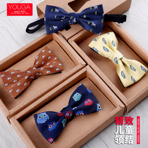 新款儿童领结男童礼服红色蝴蝶结