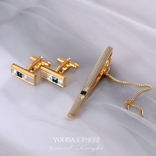 扣套装 镶钻领带夹袖 高档商务别针法式 衬衣扣子西装 钉潮 时尚 袖 男士