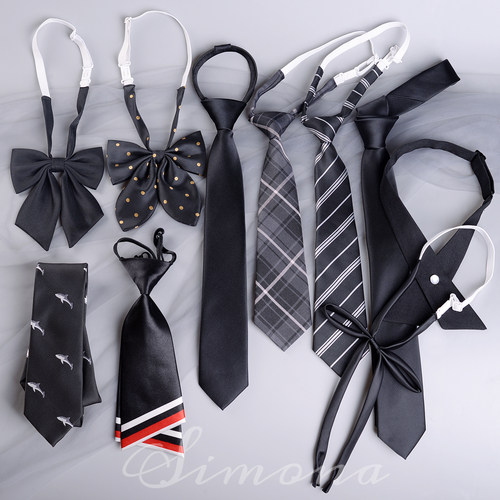 黑色领带jk配饰百搭时尚免打领结