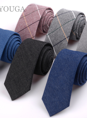 窄版职业休闲领带韩版6CM潮男士牛仔领带新郎英伦风学院女个性ins