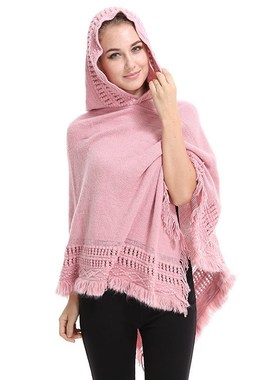 2017 female Scarf Shawls Hooded Hat Women Knitted Coat