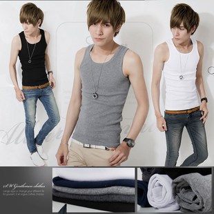 Fashion Gym Singlet Men Summer Vest Male Tank Tops 男健身T恤