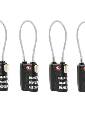 4pcs TSA Approved Cable Luggage Lock with 3-Digit Combinatio
