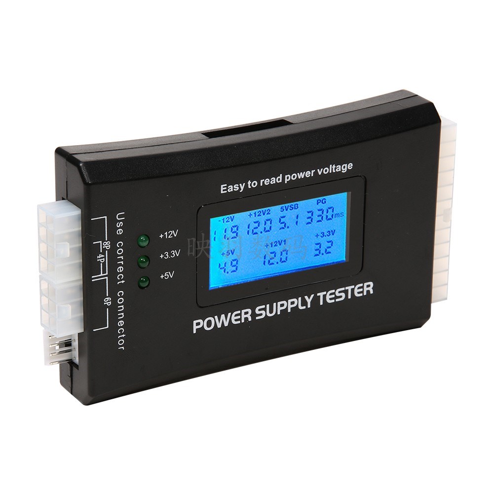 Digital LCD Computer 20/24 Pin SATA HDD Power Supply Tester
