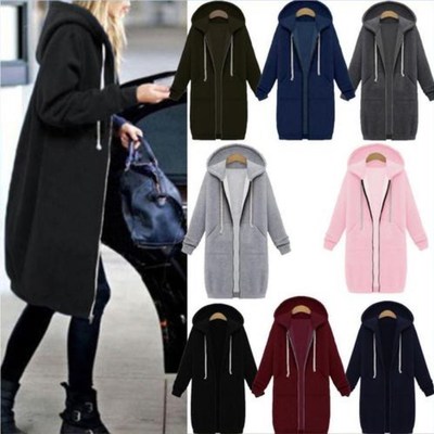 XXXXXL women hoodie plus size fur long winter jacket zipper
