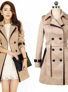2017 Spring Women Long Jacket Ladies Trench Coats 风衣外套女