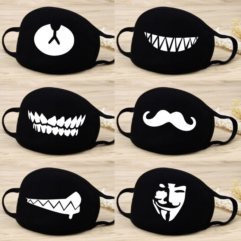 WomenCotton Face Masks Pattern Solid Black Mask Fashion